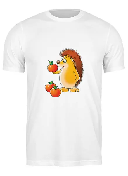 Заказать мужскую футболку в Москве. Футболка классическая Ежик с яблочками  от charmed - готовые дизайны и нанесение принтов.