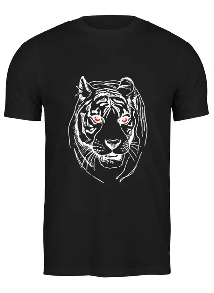 Заказать мужскую футболку в Москве. Футболка классическая зверье тигр 2 от сергей дудников - готовые дизайны и нанесение принтов.
