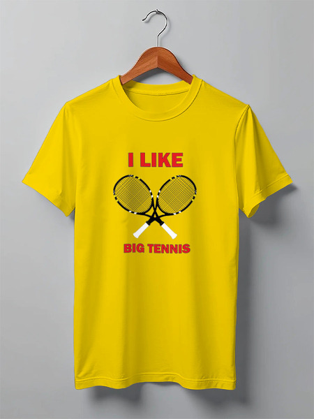 Заказать мужскую футболку в Москве. Футболка классическая I like big tennis от rybdenis1@mail.ru - готовые дизайны и нанесение принтов.