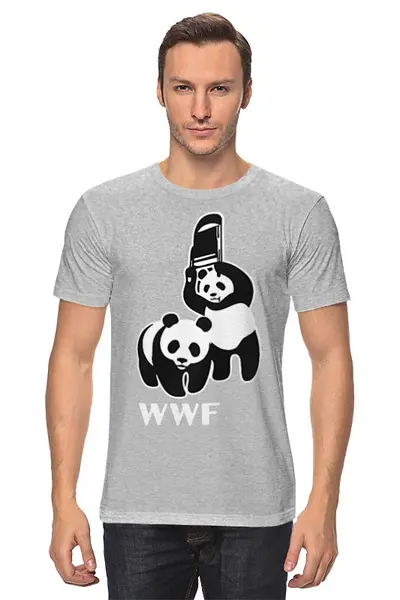 Заказать мужскую футболку в Москве. Футболка классическая WWF Panda от Leichenwagen - готовые дизайны и нанесение принтов.