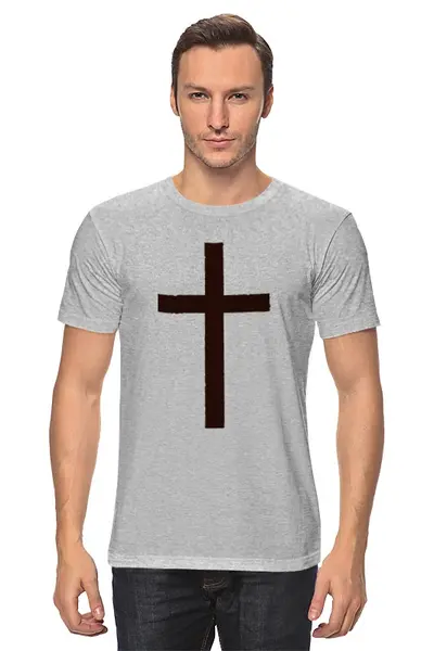 Заказать мужскую футболку в Москве. Футболка классическая Крест от avtosave@mail.ru - готовые дизайны и нанесение принтов.