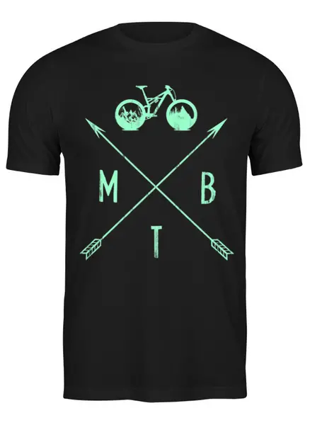 Заказать мужскую футболку в Москве. Футболка классическая Mountain Bike от oneredfoxstore@gmail.com - готовые дизайны и нанесение принтов.