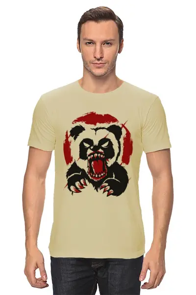 Заказать мужскую футболку в Москве. Футболка классическая Разъярённая панда от YellowCloverShop - готовые дизайны и нанесение принтов.