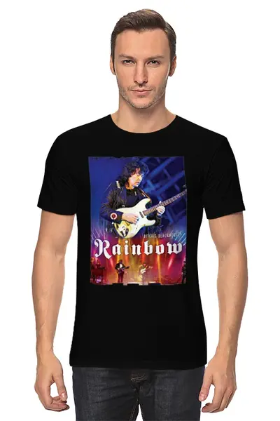 Заказать мужскую футболку в Москве. Футболка классическая Rainbow (Blackmore) от Денис - готовые дизайны и нанесение принтов.