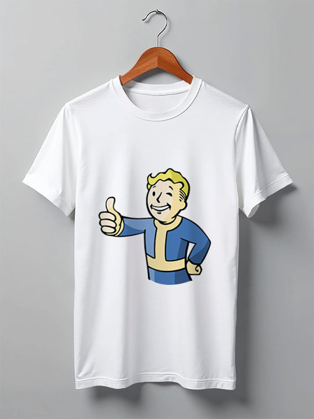 Заказать мужскую футболку в Москве. Футболка классическая Vault Boy от YellowCloverShop - готовые дизайны и нанесение принтов.