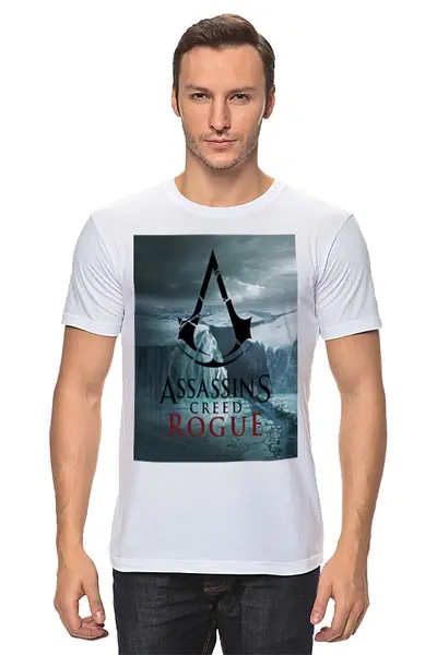 Заказать мужскую футболку в Москве. Футболка классическая Assassins CREED RoGuE от danilapashkov15 - готовые дизайны и нанесение принтов.