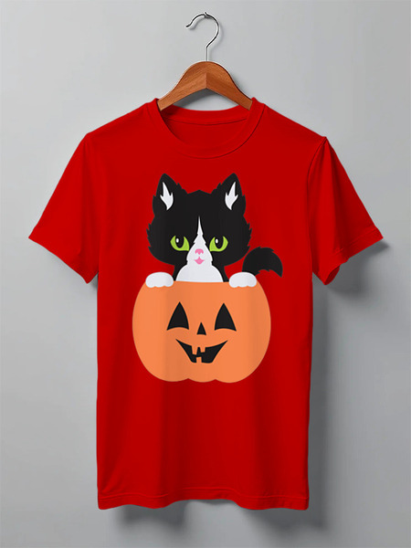 Заказать мужскую футболку в Москве. Футболка классическая BLACK CAT от cooldesign  - готовые дизайны и нанесение принтов.
