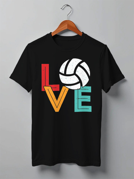 Заказать мужскую футболку в Москве. Футболка классическая Love Volleyball от skynatural - готовые дизайны и нанесение принтов.