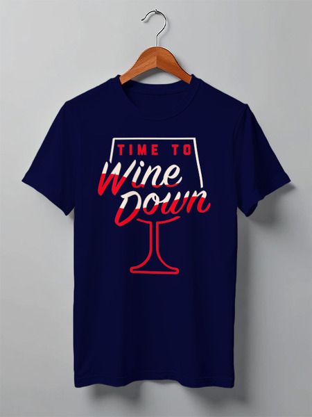 Заказать мужскую футболку в Москве. Футболка классическая ☂ Time To Wine Down ☂ от balden - готовые дизайны и нанесение принтов.