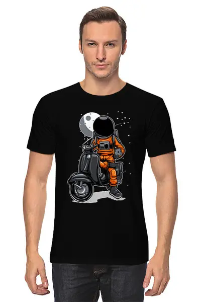 Заказать мужскую футболку в Москве. Футболка классическая ✶Astronaut &Scooter✶ от balden - готовые дизайны и нанесение принтов.
