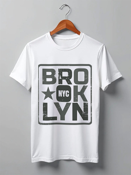 Заказать мужскую футболку в Москве. Футболка классическая BROOKLYN от fairpoker@mail.ru - готовые дизайны и нанесение принтов.