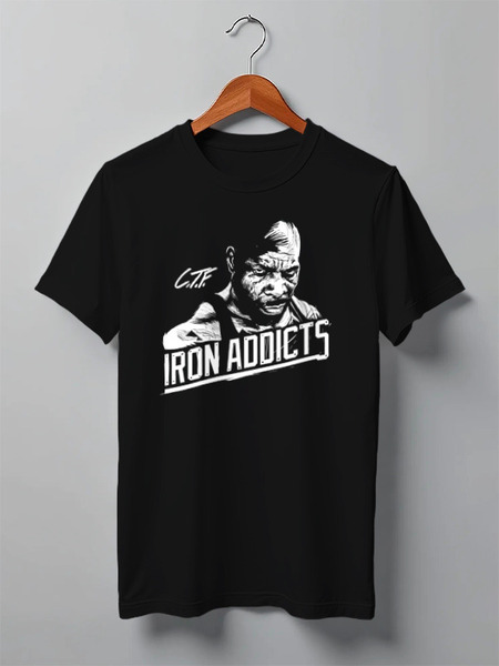 Заказать мужскую футболку в Москве. Футболка классическая iron addicts от sergo_1998 - готовые дизайны и нанесение принтов.