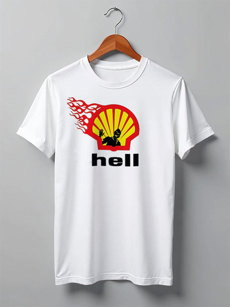 Заказать мужскую футболку в Москве. Футболка классическая Shell/Hell от Leichenwagen - готовые дизайны и нанесение принтов.