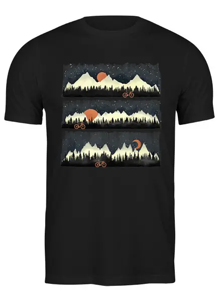 Заказать мужскую футболку в Москве. Футболка классическая Moon and Bike от oneredfoxstore@gmail.com - готовые дизайны и нанесение принтов.