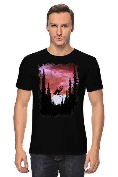 Заказать мужскую футболку в Москве. Футболка классическая Forest Rider от oneredfoxstore@gmail.com - готовые дизайны и нанесение принтов.