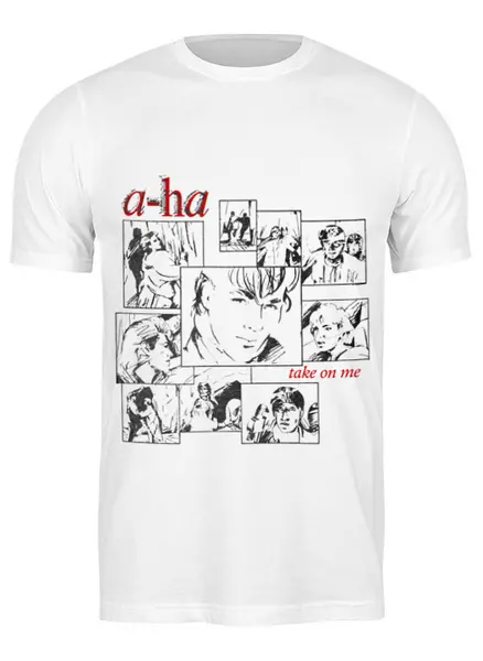 Заказать мужскую футболку в Москве. Футболка классическая a-ha / Take On Me от OEX design - готовые дизайны и нанесение принтов.