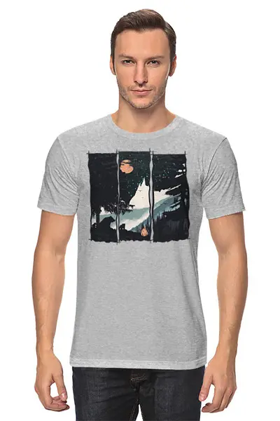 Заказать мужскую футболку в Москве. Футболка классическая Camping от oneredfoxstore@gmail.com - готовые дизайны и нанесение принтов.
