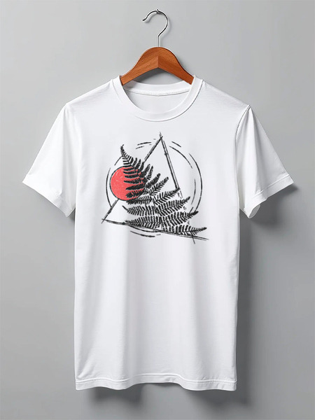 Заказать мужскую футболку в Москве. Футболка классическая Fern In The Triangle от oneredfoxstore@gmail.com - готовые дизайны и нанесение принтов.