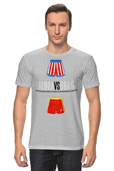 Заказать мужскую футболку в Москве. Футболка классическая Ivan Drago & Rocky от Leichenwagen - готовые дизайны и нанесение принтов.