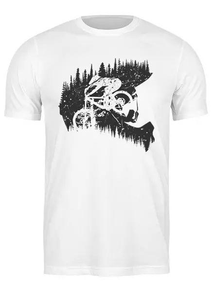 Заказать мужскую футболку в Москве. Футболка классическая Mountain Bike от oneredfoxstore@gmail.com - готовые дизайны и нанесение принтов.
