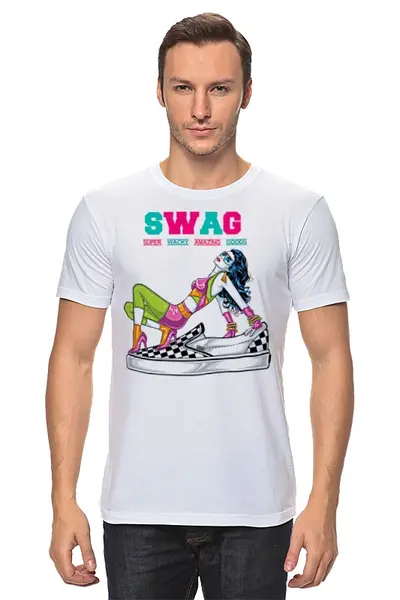 Заказать мужскую футболку в Москве. Футболка классическая Art Swag от Leichenwagen - готовые дизайны и нанесение принтов.