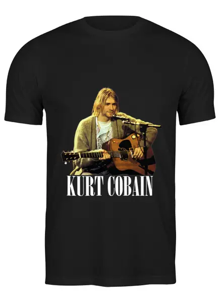 Заказать мужскую футболку в Москве. Футболка классическая Nirvana Kurt Cobain guitar t-shirt от rancid - готовые дизайны и нанесение принтов.