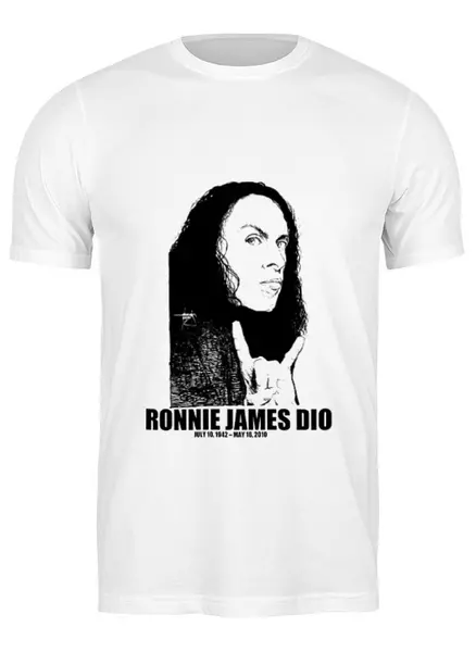 Заказать мужскую футболку в Москве. Футболка классическая Ronnie James Dio от Fedor - готовые дизайны и нанесение принтов.