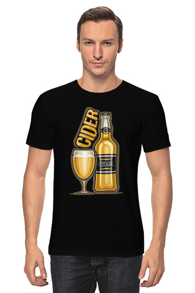 Заказать мужскую футболку в Москве. Футболка классическая Сидр - Cider от skynatural - готовые дизайны и нанесение принтов.