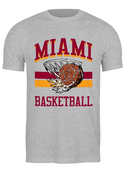 Заказать мужскую футболку в Москве. Футболка классическая Miami basketball от skynatural - готовые дизайны и нанесение принтов.