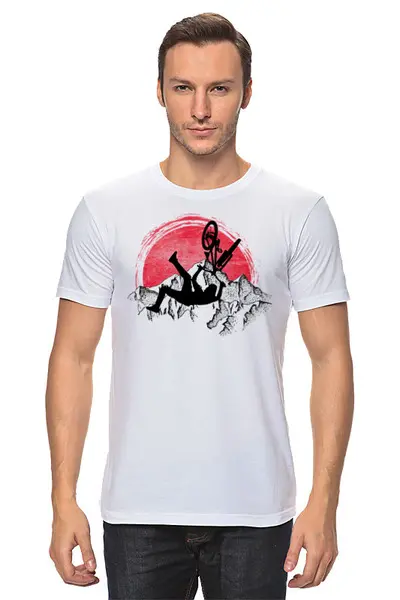 Заказать мужскую футболку в Москве. Футболка классическая Red Sun МТБ от oneredfoxstore@gmail.com - готовые дизайны и нанесение принтов.