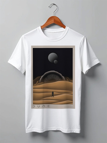 Заказать мужскую футболку в Москве. Футболка классическая Дюна / Dune от kino.printio.ru - готовые дизайны и нанесение принтов.