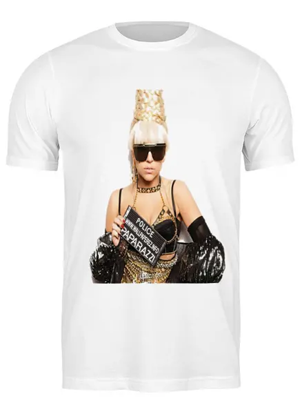 Заказать мужскую футболку в Москве. Футболка классическая Lady Gaga-Paparazzi от charmed - готовые дизайны и нанесение принтов.