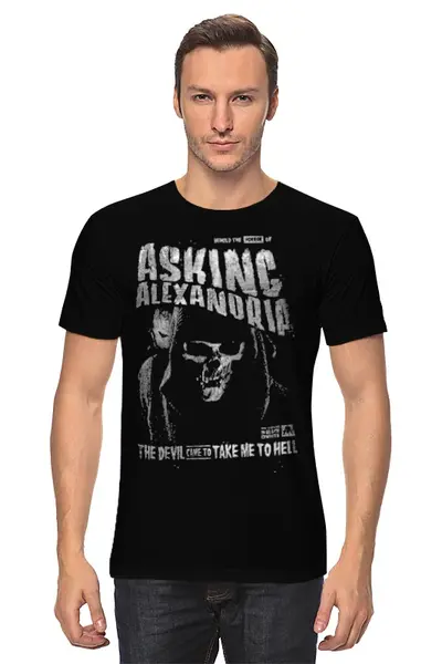 Заказать мужскую футболку в Москве. Футболка классическая Asking alexandria от Серега Шнайдер - готовые дизайны и нанесение принтов.