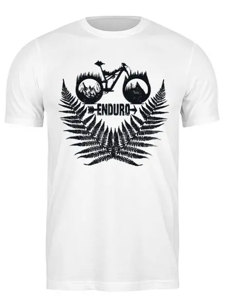 Заказать мужскую футболку в Москве. Футболка классическая Mountain Bike от oneredfoxstore@gmail.com - готовые дизайны и нанесение принтов.