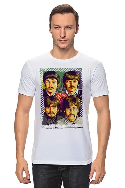 Заказать мужскую футболку в Москве. Футболка классическая The Beatles от balden - готовые дизайны и нанесение принтов.