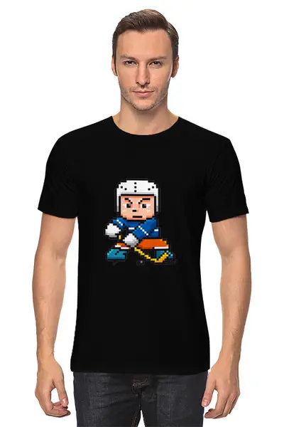 Заказать мужскую футболку в Москве. Футболка классическая Хоккеист   от T-shirt print  - готовые дизайны и нанесение принтов.