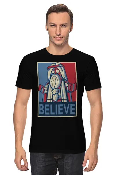 Заказать мужскую футболку в Москве. Футболка классическая Believe от printik - готовые дизайны и нанесение принтов.