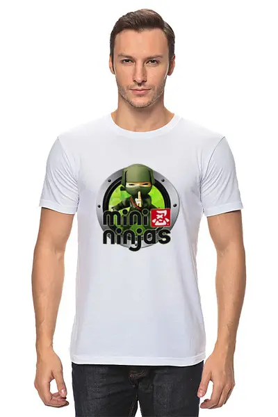Заказать мужскую футболку в Москве. Футболка классическая Mini Ninjas от THE_NISE  - готовые дизайны и нанесение принтов.