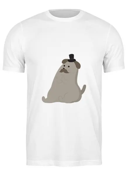Заказать мужскую футболку в Москве. Футболка классическая Умный пёс от svetlanas - готовые дизайны и нанесение принтов.
