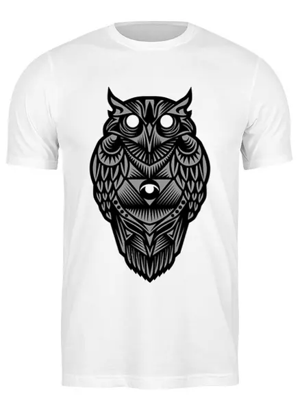 Заказать мужскую футболку в Москве. Футболка классическая Сова (Owl) от trugift - готовые дизайны и нанесение принтов.