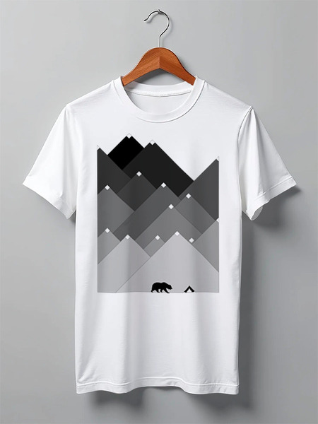 Заказать мужскую футболку в Москве. Футболка классическая Bear Here от oneredfoxstore@gmail.com - готовые дизайны и нанесение принтов.