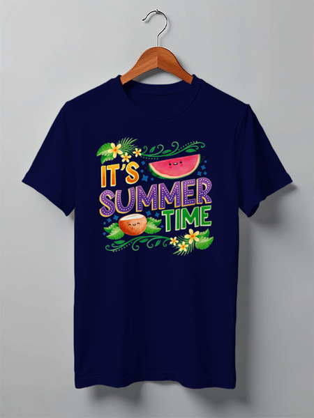 Заказать мужскую футболку в Москве. Футболка классическая IT'S SUMMER TIME от balden - готовые дизайны и нанесение принтов.