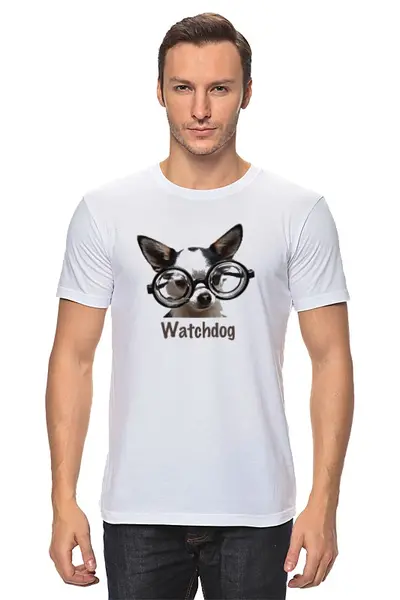 Заказать мужскую футболку в Москве. Футболка классическая Watchdog от gent777 - готовые дизайны и нанесение принтов.