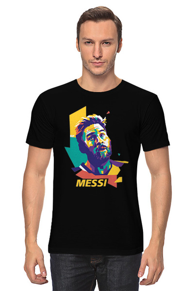Заказать мужскую футболку в Москве. Футболка классическая Messi от skynatural - готовые дизайны и нанесение принтов.