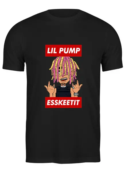 Заказать мужскую футболку в Москве. Футболка классическая Lil Pump от geekbox - готовые дизайны и нанесение принтов.