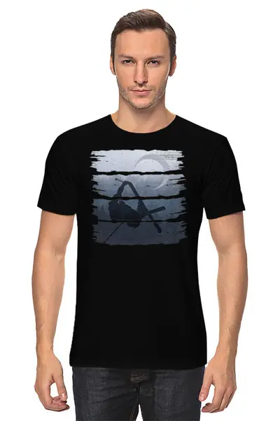 Заказать мужскую футболку в Москве. Футболка классическая Moon Stripes от oneredfoxstore@gmail.com - готовые дизайны и нанесение принтов.