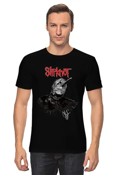 Заказать мужскую футболку в Москве. Футболка классическая Slipknot / Chris Fehn от OEX design - готовые дизайны и нанесение принтов.