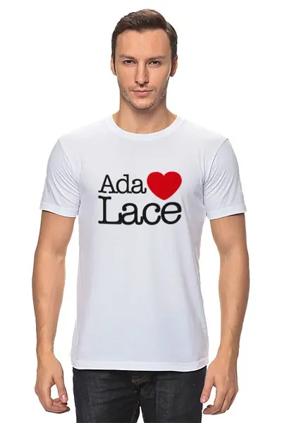 Заказать мужскую футболку в Москве. Футболка классическая ADA LOVELACE от darkdrag@badboot.ru - готовые дизайны и нанесение принтов.