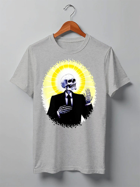 Заказать мужскую футболку в Москве. Футболка классическая Holy Skeleton от Leichenwagen - готовые дизайны и нанесение принтов.