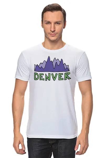 Заказать мужскую футболку в Москве. Футболка классическая Mountains от oneredfoxstore@gmail.com - готовые дизайны и нанесение принтов.